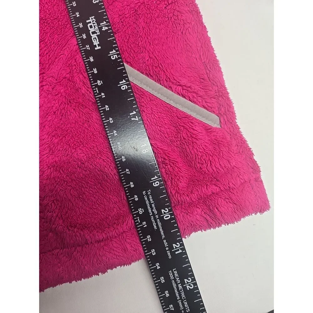 The North Face Kids Girls Large 14/16 Jacket Pink Gray Oso Fleece Hood Zip Front